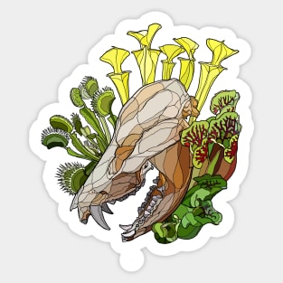 Opossum Skull With Carnivorous Plants Sticker